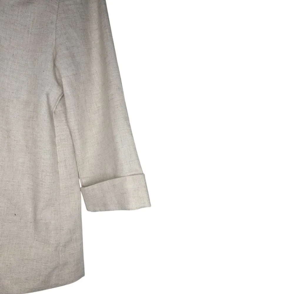 Women's Alfred Dunner Linen Blend Cream Beige Blazer, Size 10